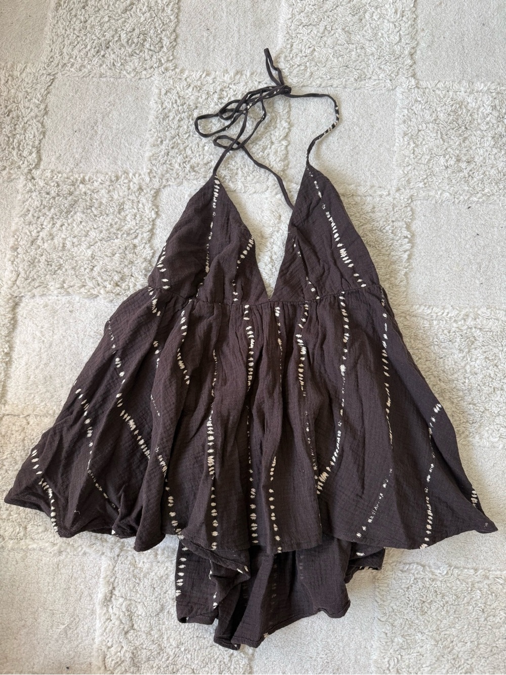 H&M Brown Halter Tie Patterned Camisole